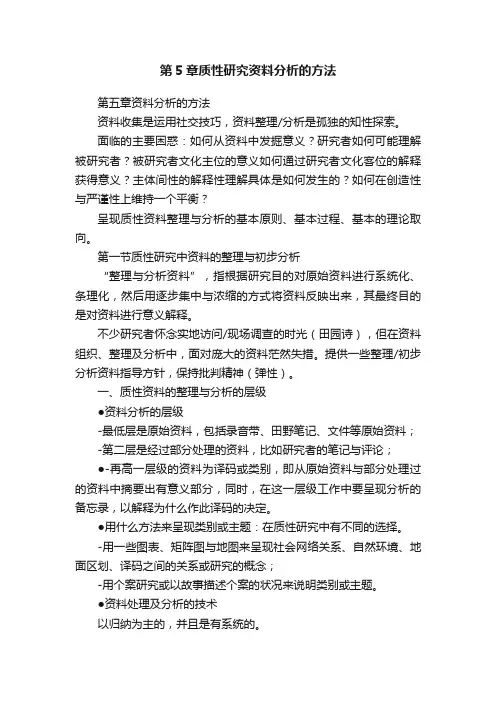第5章质性研究资料分析的方法