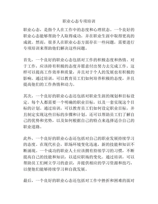 职业心态专项培训