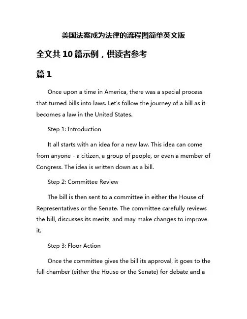 美国法案成为法律的流程图简单英文版