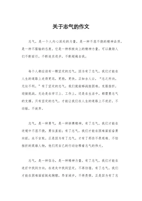 关于志气的作文