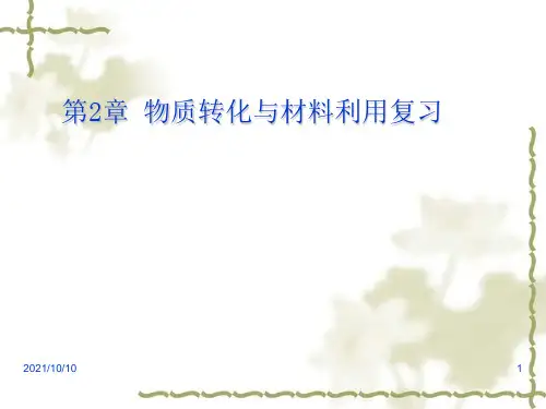 浙教版九年级上册第二章物质转化与材料利用复习PPT新