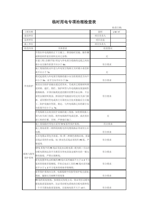 临时用电专项表格