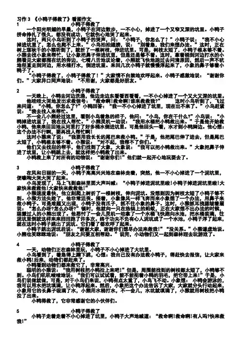 《小鸭子得救了》看图作文范文(计31篇)