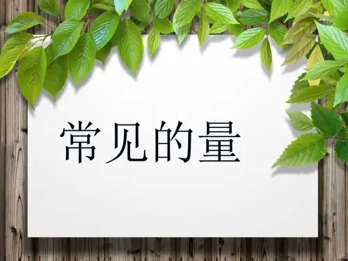 《常见的量》-完整版PPT课件