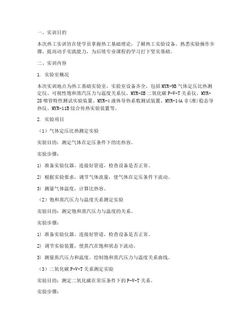 热工实训报告