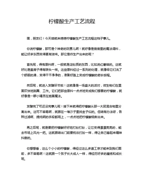 柠檬酸生产工艺流程