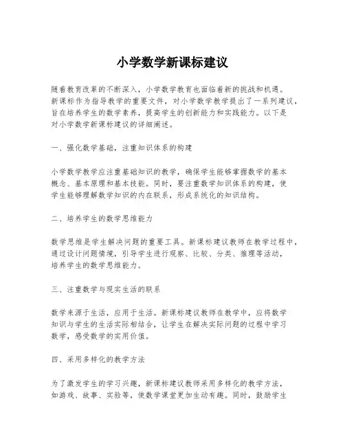 小学数学新课标建议