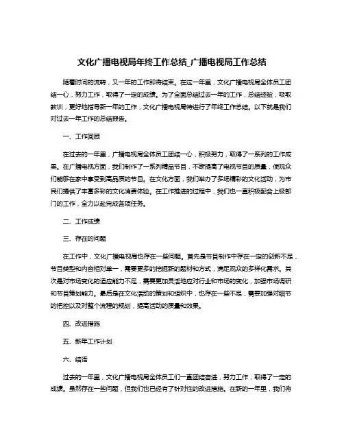 文化广播电视局年终工作总结_广播电视局工作总结