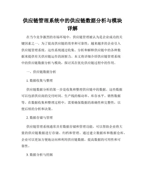 供应链管理系统中的供应链数据分析与模块详解