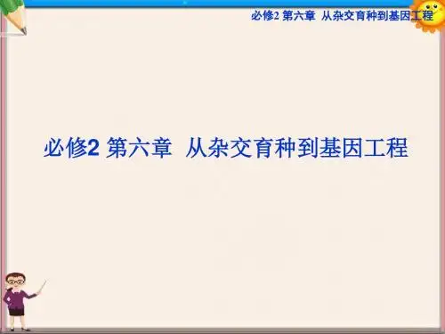 高考生物一轮复习 第六章第1、2节 杂交育种与诱变育种基因工程及其应用课件 新人教版必修2
