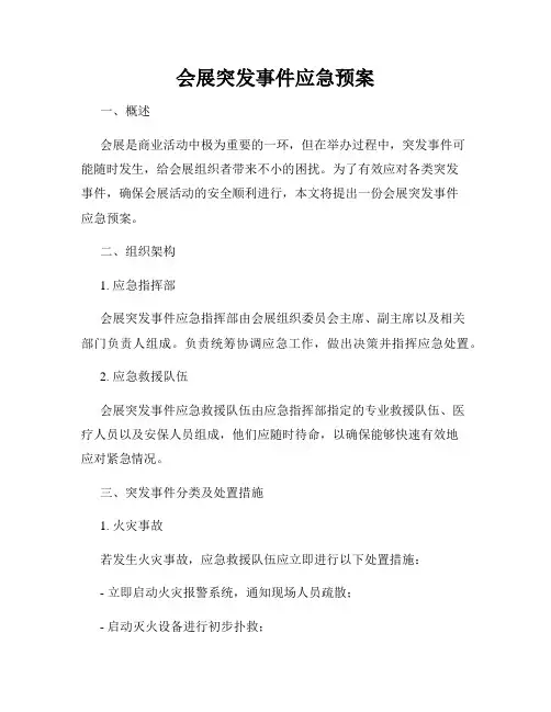会展突发事件应急预案