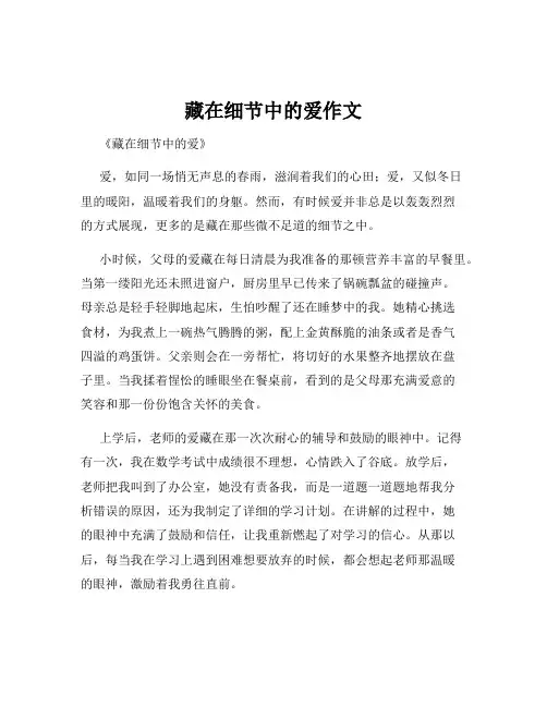 藏在细节中的爱作文