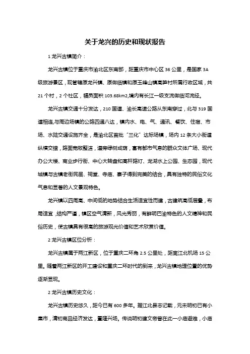 关于龙兴的历史和现状报告