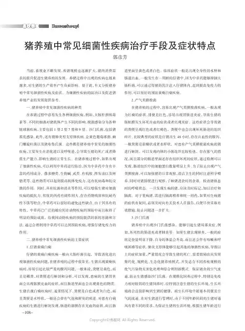 猪养殖中常见细菌性疾病治疗手段及症状特点