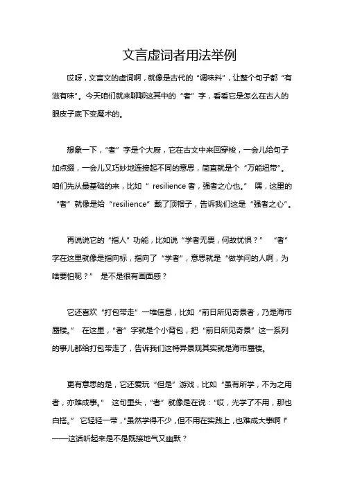 文言虚词者用法举例
