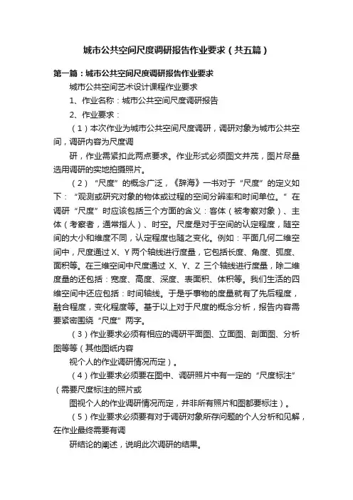 城市公共空间尺度调研报告作业要求（共五篇）