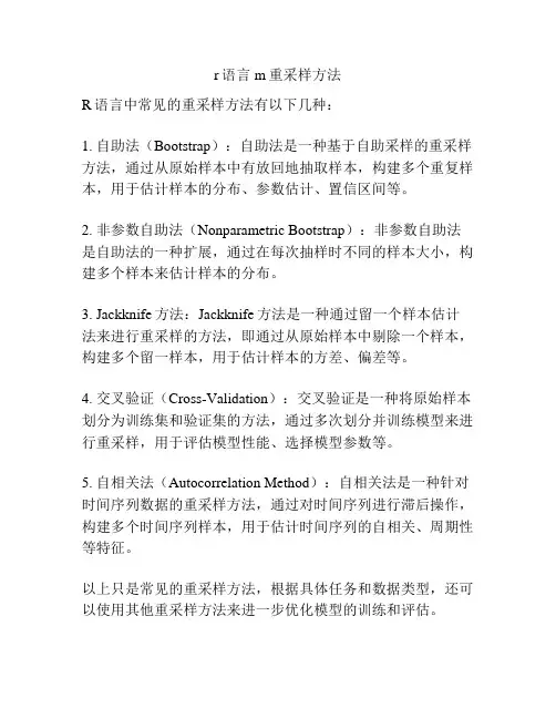 r语言 m重采样方法