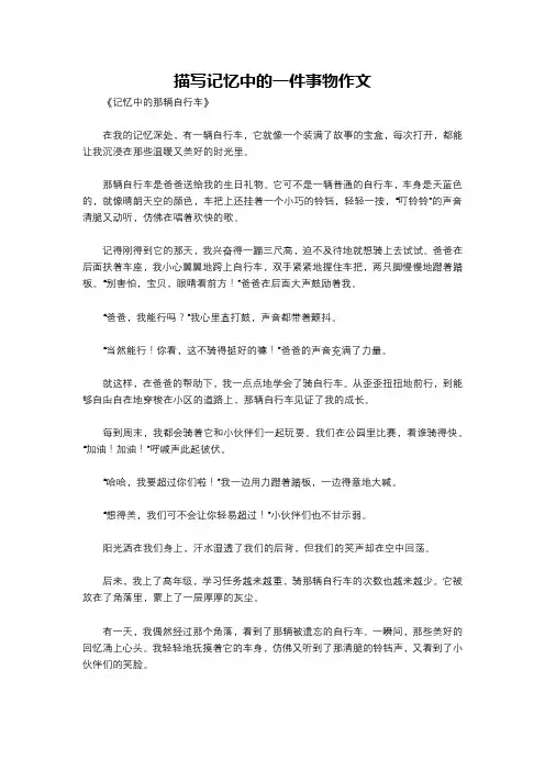 描写记忆中的一件事物作文