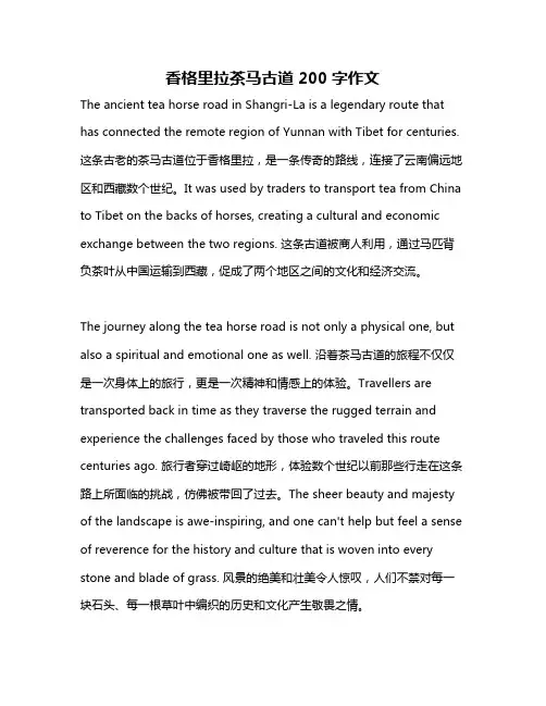 香格里拉茶马古道200字作文