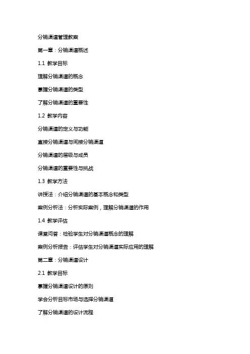 分销渠道管理教案