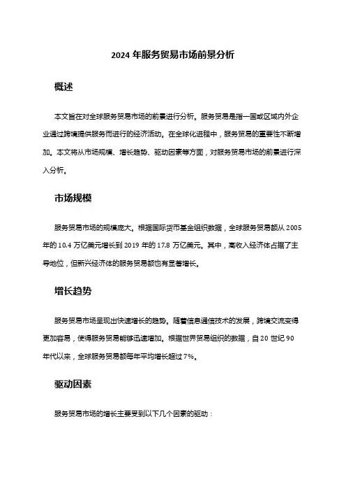 2024年服务贸易市场前景分析