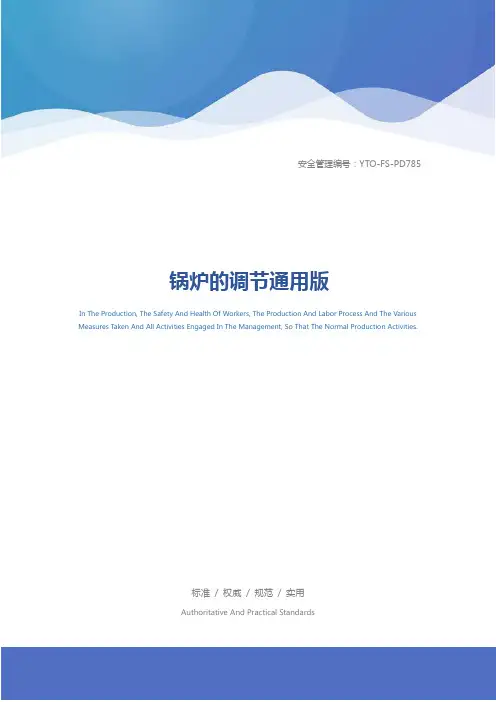 锅炉的调节通用版