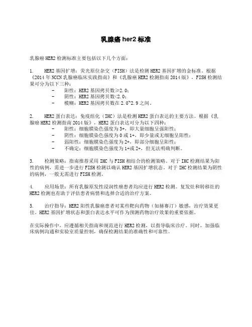 乳腺癌her2标准