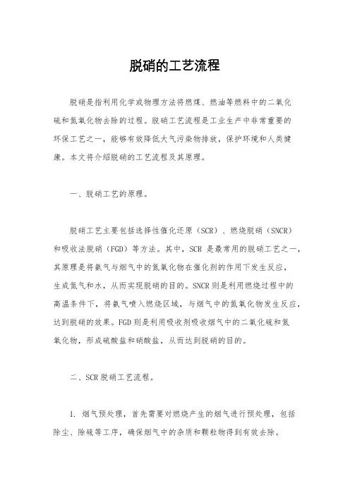 脱硝的工艺流程