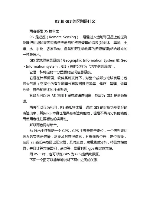 RS和GIS的区别是什么