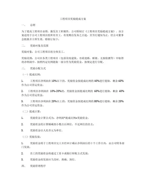 工程项目奖励提成方案