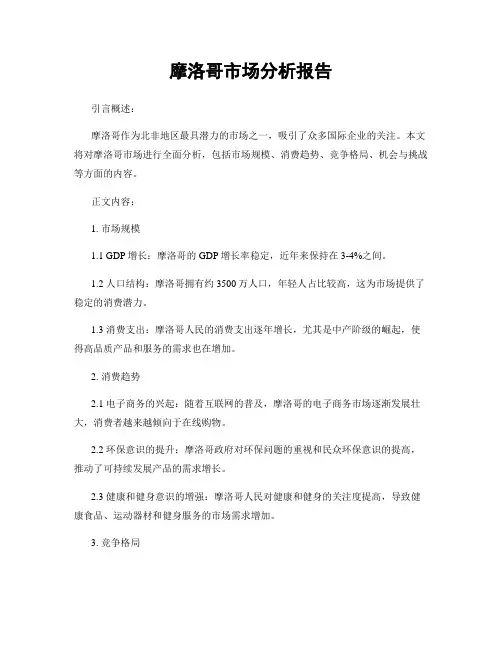 摩洛哥市场分析报告