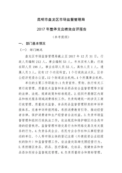 部门财政支出项目绩效自评报告