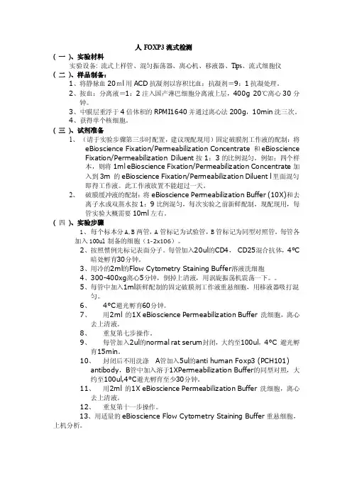 人Tregs细胞流式检测