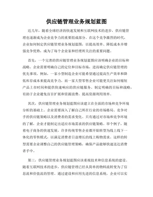 供应链管理业务规划蓝图