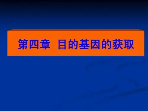 第四章 目的基因的获得-PCR