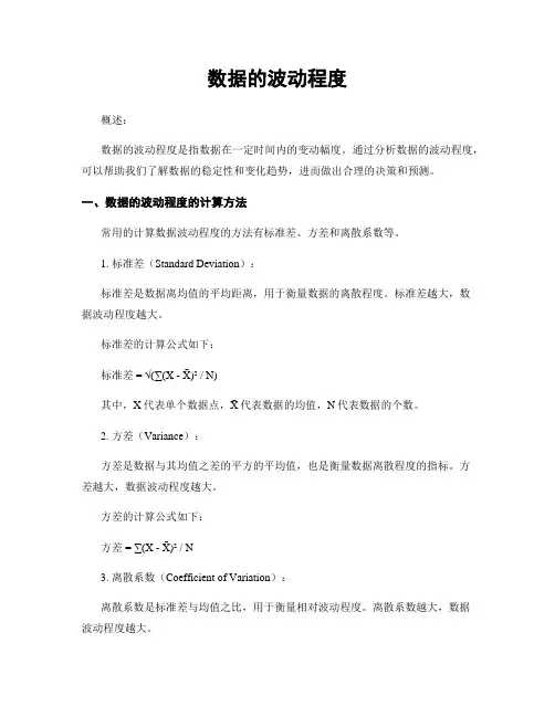 数据的波动程度