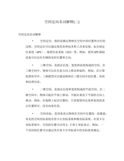 空间定向名词解释(二)
