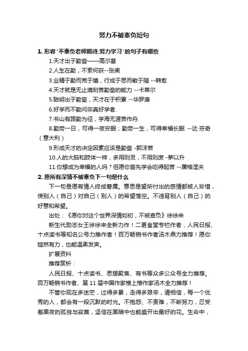 努力不被辜负短句