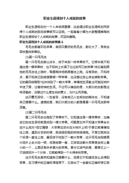 职业生涯规划个人成就的故事