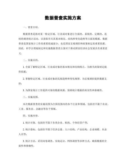 数据普查实施方案