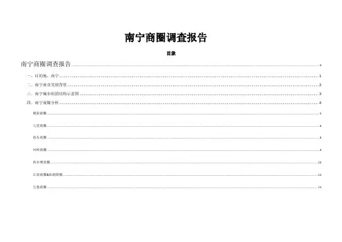 南宁商圈调研报告2015