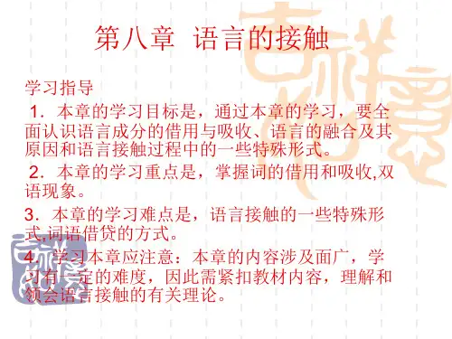 第八章  语言的接触