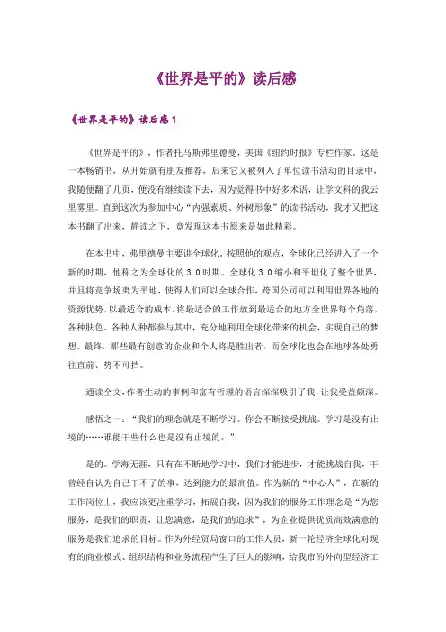 《世界是平的》读后感_1