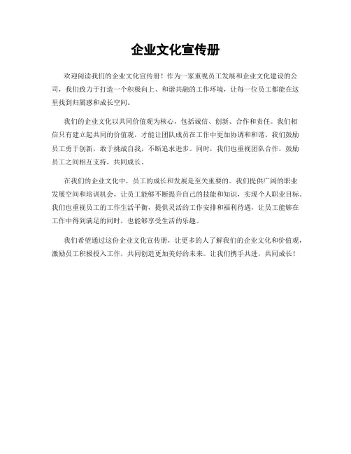 企业文化宣传册