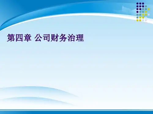 公司治理结构与财务治理机制(ppt 29页)