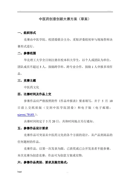 中医药创意创新大赛
