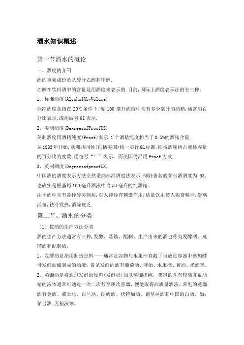 酒水知识概述