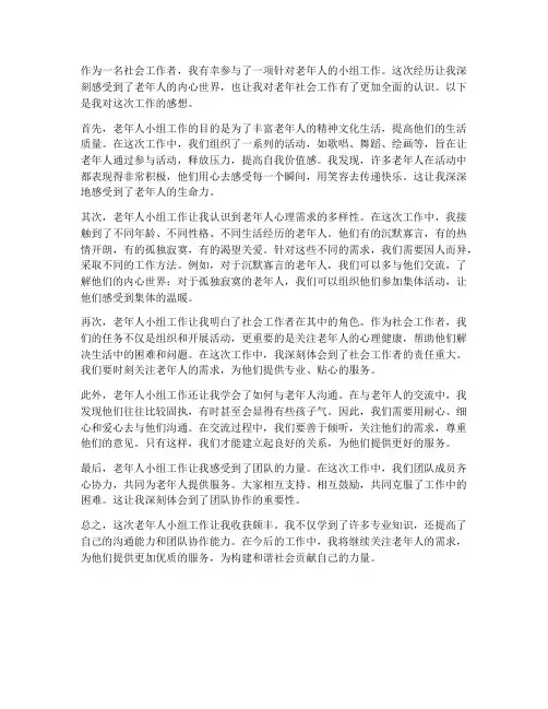 老年人小组工作感想