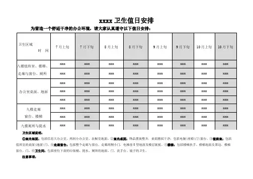 值日表(9人版)