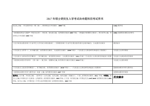 2018年硕士研究生入学考试历史考试用书